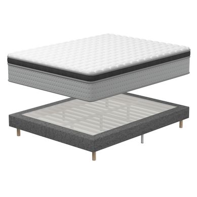 Ensemble Matelas ressort ensachés 140x190cm Accueil mémoire de forme Epaisseur 25cm + Sommier Ensemble Matelas ressort ensachés 140x190cm Accueil mémoire de forme Epaisseur 25cm + Sommier