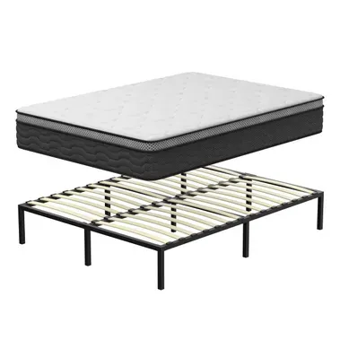 Ensemble Matelas Ressort 140x190 Cm, épaisseur 25cm + cadre à lattes