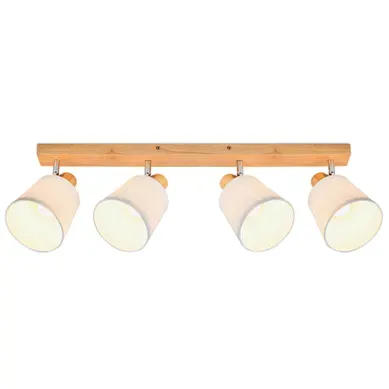 Spot 4 Lumières Vintage Spot De Plafond En Bois Lampe De Chambre Orientable Sans Ampoule