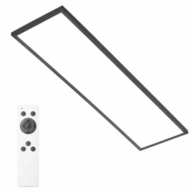 Plafonnier LED 120 X 30 Cm Panneau Noir Intensité Variable Avec Télécommande 18,5 W Pour Chambre