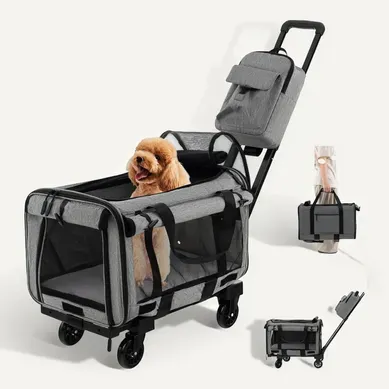 Sac À Dos Avec Roues Pour Chat Chien, Sac De Transport À Roulettes,charge 100kg, Gris Sac À Dos Avec Roues Pour Chat Chien, Sac De Transport À Roulettes,charge 100kg, Gris