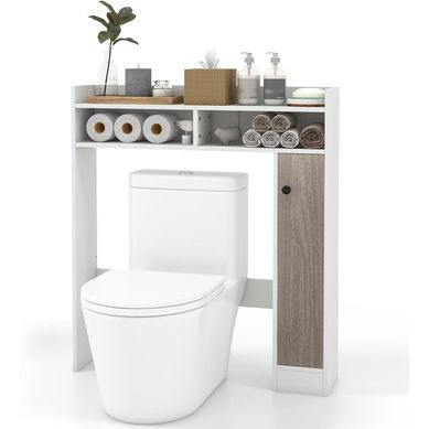 Meuble Wc Au-dessus De Toilettes, Meuble De Salle De Bain , 84 X 17 X 128 Cm (blanc) Meuble Wc Au-dessus De Toilettes, Meuble De Salle De Bain , 84 X 17 X 128 Cm (blanc)