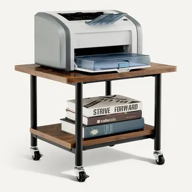 Support D'imprimante à 2 Niveaux, Meuble Imprimante Avec 4 Roues , Salon, Bureau (marron Rustique) Support D'imprimante à 2 Niveaux, Meuble Imprimante Avec 4 Roues , Salon, Bureau (marron Rustique)