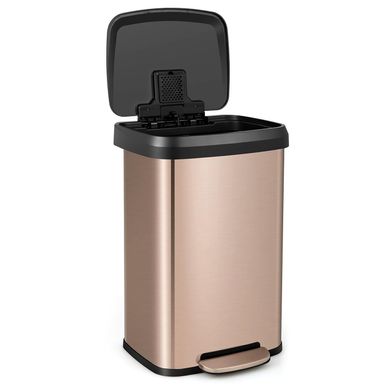 Poubelle Cuisine 50 Litres En Acier Inox, Pour Bureau, Salle De Bain (or Rose) Poubelle Cuisine 50 Litres En Acier Inox, Pour Bureau, Salle De Bain (or Rose)