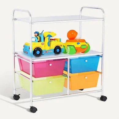 Chariot De Rangement à Roulettes Avec 4 Tiroirs Plastiques,salon,Cuisine,Salle De Bain,Rose+Vert Chariot De Rangement à Roulettes Avec 4 Tiroirs Plastiques,salon,Cuisine,Salle De Bain,Rose+Vert