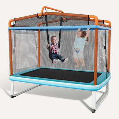 3 En 1 Trampoline Extérieur Enfants Rectangulaire (190x124cm) ,charge Max 110kg Pour Garçon Et Fille 3 En 1 Trampoline Extérieur Enfants Rectangulaire (190x124cm) ,charge Max 110kg Pour Garçon Et Fille