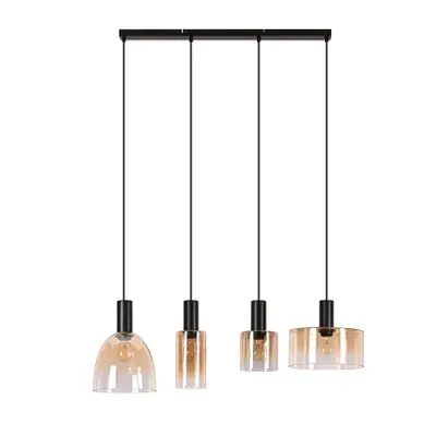 Suspension 4 Lumières Noire Vintage Suspension E27 Pour Chambre(sans Ampoule) Suspension 4 Lumières Noire Vintage Suspension E27 Pour Chambre(sans Ampoule)