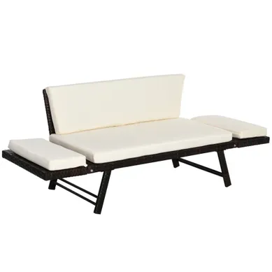 Canapé De Jardin En Polyrotin 2 Places Accoudoirs En Acier Marron 129 X 63 X 67 Cm Canapé De Jardin En Polyrotin 2 Places Accoudoirs En Acier Marron 129 X 63 X 67 Cm