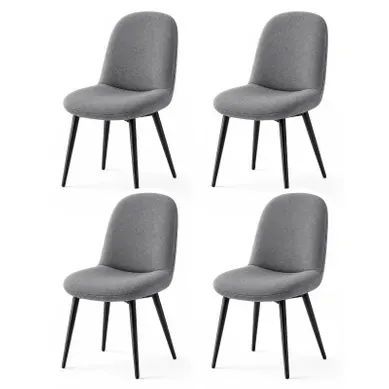Chaise - Lot De 4 Chaises, Pieds Métal, Assise Rembourrée, 44x54x85 Cm Chaise - Lot De 4 Chaises, Pieds Métal, Assise Rembourrée, 44x54x85 Cm