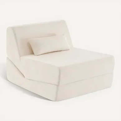 Chauffeuse 1 Place 3 En 1 – Blanc, Haute Densité, Pour Petit Espace Chauffeuse 1 Place 3 En 1 – Blanc, Haute Densité, Pour Petit Espace