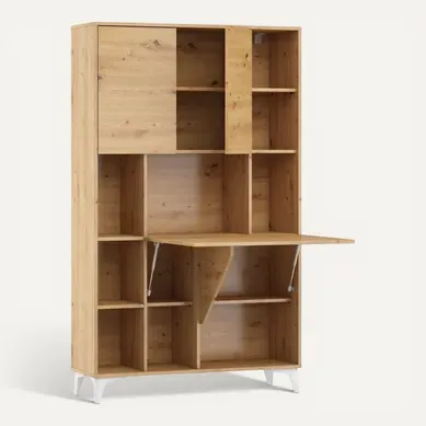 Armoire Placard Convertible En Bureau Et Table 175x105x34cm « Meggie 2-chêne Artisan»