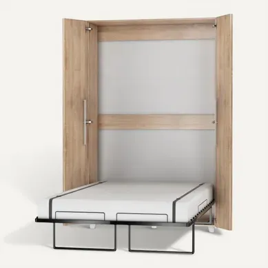 Armoire Lit Escamotable Vertical 120x200 Cm Sonoma Artisan Avec Porte Lit Rabattable Lit Mural Todor