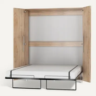 Armoire Lit Escamotable Vertical 160x200 Cm Sonoma Artisan Avec Porte Lit Rabattable Lit Mural Todor