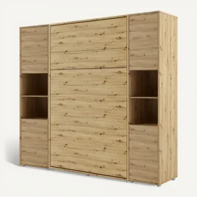Lenart Armoire Lit Escamotable +2 Placards Vertical 140x200 Cm Chêne Artisan "consus"
