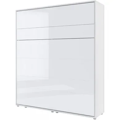 Lenart Armoire Lit Escamotable +2 Placards Tiroir Vertical 180x200 Cm Blanc Brillant Tiroir "consus