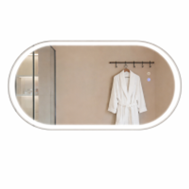 Miroir De Salle De Bain Ovale 60×120cm Miroir Mural Ip44 Avec Interrupteur Tactile 3000k - 6500k