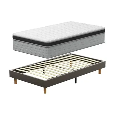 Ensemble Matelas Ressorts 90x190 Cm, Accueil Mémoire De Forme, épaisseur 25cm + Sommier