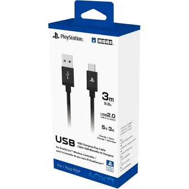 Câble USB-a Vers USB-c 3 M Tressé Pour Manette Dualsense Ps5 5v/3a Câble USB-a Vers USB-c 3 M Tressé Pour Manette Dualsense Ps5 5v/3a