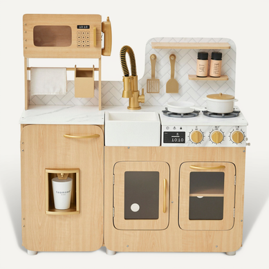 Cuisine Enfant Bois Avec Accessoires, Chêne Cuisine Enfant Bois Avec Accessoires, Chêne