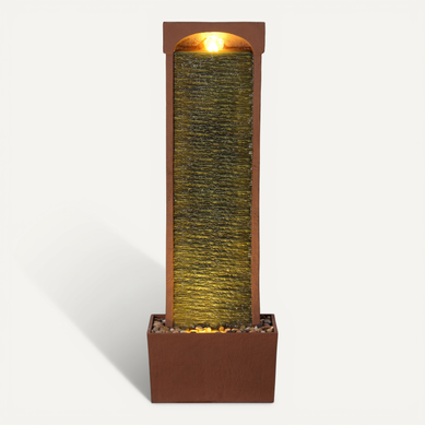 Fontaine Courbe Moderne Ardoise LED Rocher Rouge Fontaine Courbe Moderne Ardoise LED Rocher Rouge