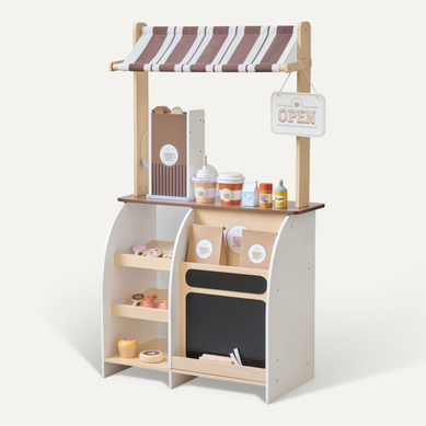 Stand Café Jouet Bois, Machine Expresso, 29 Accessoires, 60cm, Marron Stand Café Jouet Bois, Machine Expresso, 29 Accessoires, 60cm, Marron