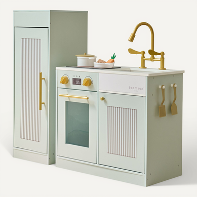 Cuisine Bois Enfant Avec Accessoires, Verte Cuisine Bois Enfant Avec Accessoires, Verte