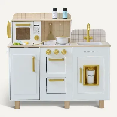 Cuisine Jouet Bois Enfant, 17 Accessoires, 75cm, Blanc Cuisine Jouet Bois Enfant, 17 Accessoires, 75cm, Blanc