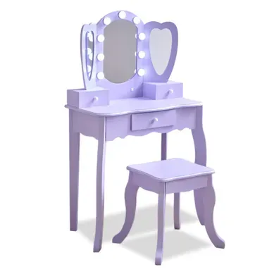 Coiffeuse Cœur Avec LED, Violet