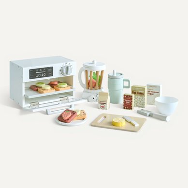Set Aliments Jouet Bois, 27 Pièces, 18cm, Blanc Set Aliments Jouet Bois, 27 Pièces, 18cm, Blanc