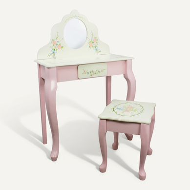 Meubles De Jouets - Bouquet Classic Play Vanity - Table Et Tabouret