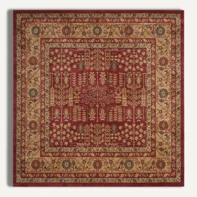 Tapis Mahal 201 X 201 Cm Traditionnel Marco Rouge / Naturel