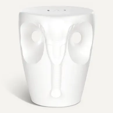 Tabouret De Jardin Nelie Blanc Ceramique 38 X 38 X 47 Cm