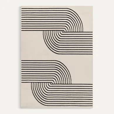 Tapis Scandinave Rétro Blanc/noir 152x213 Cm Constance