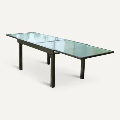 Brescia - Table De Jardin Extensible 10 Places En Aluminium Gris 270 Cm Brescia - Table De Jardin Extensible 10 Places En Aluminium Gris 270 Cm