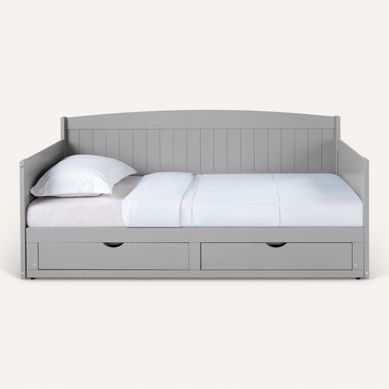 Lit gigogne 90/180 x190 cm STORM gris clair Lit gigogne 90/180 x190 cm STORM gris clair vue de face