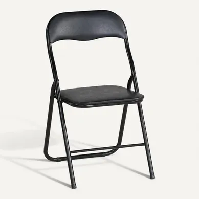 Chaise pliante EVAN Noire Chaise pliante EVAN Noire vue 3/4