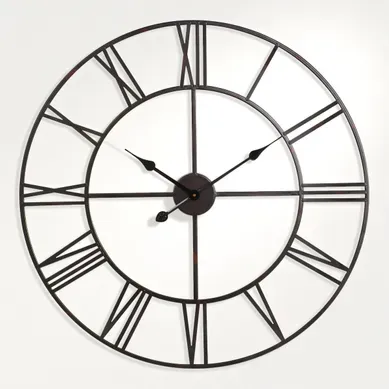 Horloge D.76 cm STATION Noir Horloge D.76 cm STATION Noir vue de face