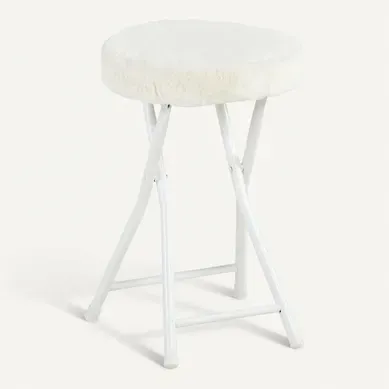 Tabouret pliant SIBERIE Blanc Tabouret pliant SIBERIE Blanc vue 3/4