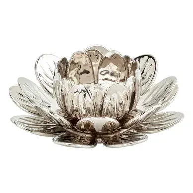 Photophore ø 19,5 cm LOTUS Argenté vue de face