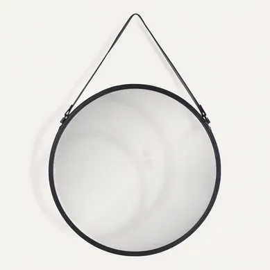 Miroir rond D.50 cm RONDY Noir vue de face
