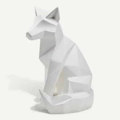Statue origami H51 cm RENARD Blanc Statue origami H51 cm RENARD Blanc vue 3/4