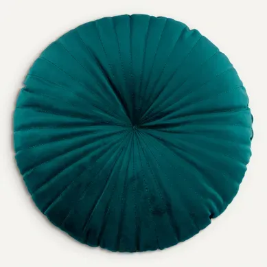 Coussin ø 40 cm TEDDY Bleu canard vue de face