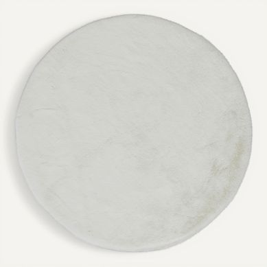 Tapis rond Ø 120 cm JACOB blanc vue de face