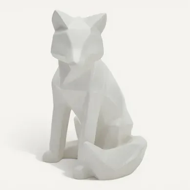 Statue H.25 cm RENARD ORIGAMI Blanc Statue H.25 cm RENARD ORIGAMI Blanc vue de face