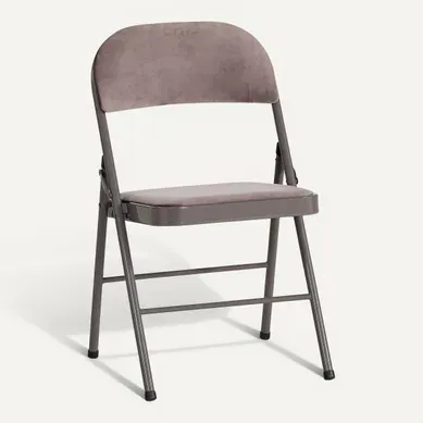 Chaise pliante SOREN gris Chaise pliante SOREN gris vue 3/4