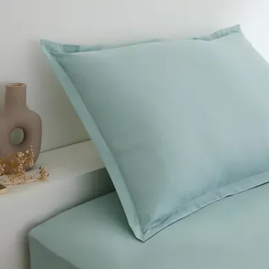 2 taies d'oreiller 50x75 cm DREAMEA CAMILLE brume 2 taies d'oreiller 50x75 cm DREAMEA CAMILLE brume vue d'ambiance 1