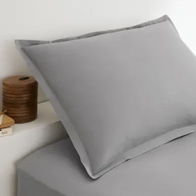 2 taies d'oreillers 50x75 cm DREAMEA CAMILLE gris 2 taies d'oreillers 50x75 cm DREAMEA CAMILLE gris vue d'ambiance 1