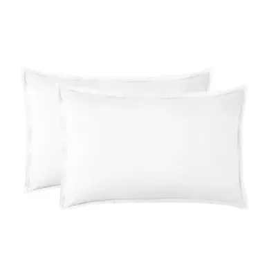 2 taies d'oreillers 50x75 cm DREAMEA CAMILLE blanc 2 taies d'oreillers 50x75 cm DREAMEA CAMILLE blanc vue de face