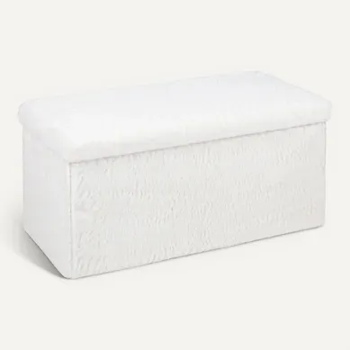 Banc coffre L. 76 - H 38 cm SWEETY Blanc Banc coffre L. 76 - H 38 cm SWEETY Blanc vue 3/4