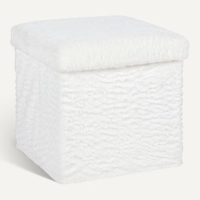 Pouf L. 35 - l. 35 - H.35 cm SWEETY Blanc Pouf L. 35 - l. 35 - H.35 cm SWEETY Blanc vue 3/4